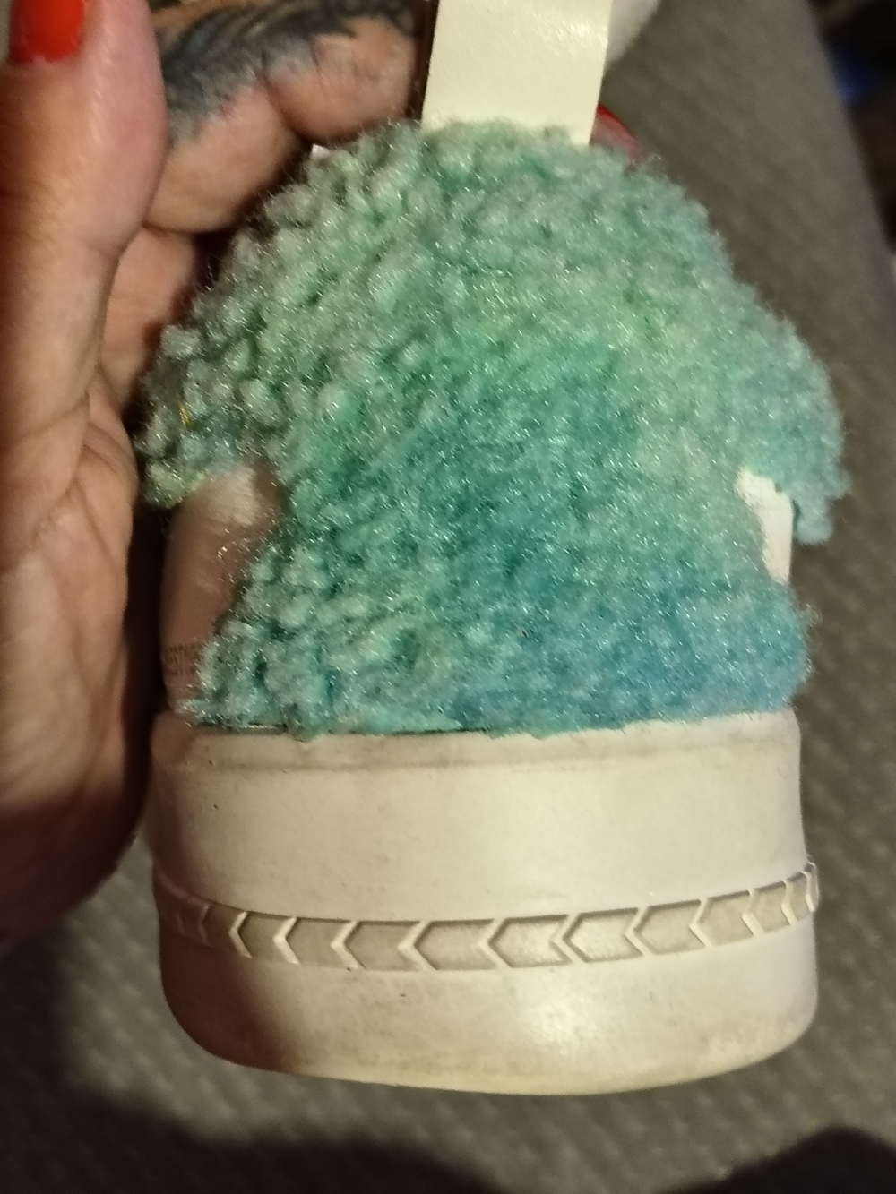 VINTAGE HAVANA SNEAKERS WITH PLUSH BLUE-GREEN SPURS ACCENTED WITH DIAMOND LACES